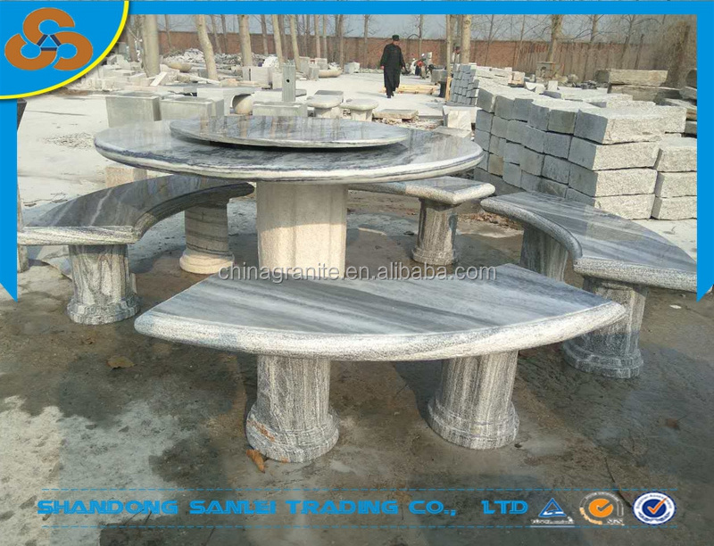 2017 new model stone granite and marble spinning dining table