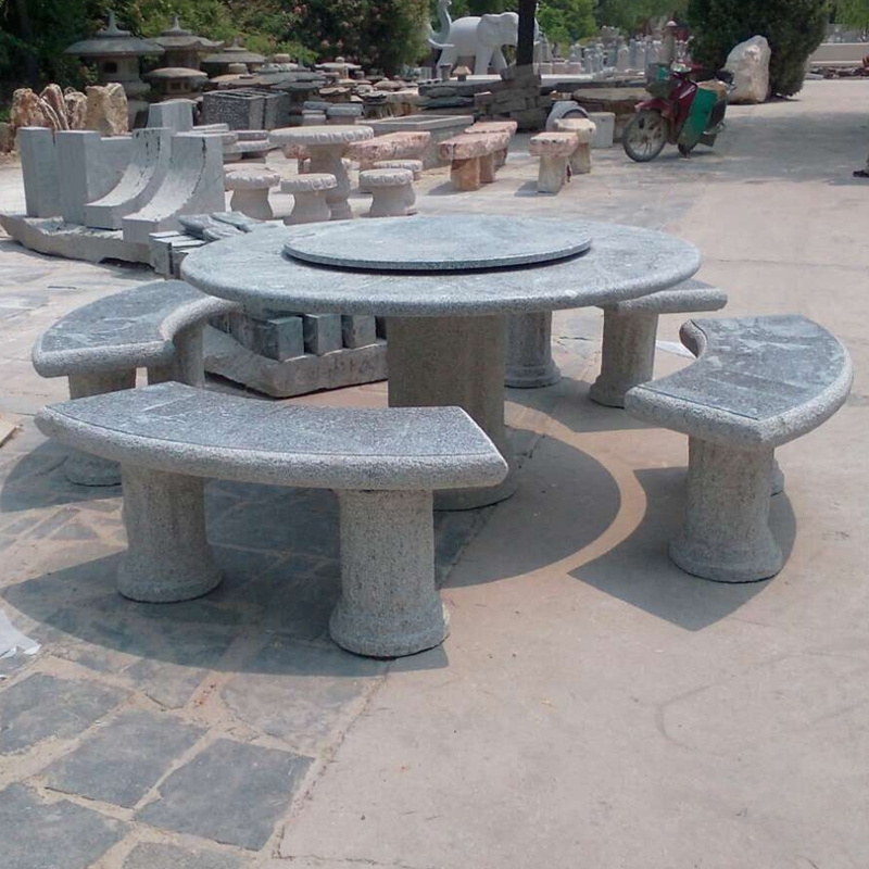 2017 new model stone granite and marble spinning dining table