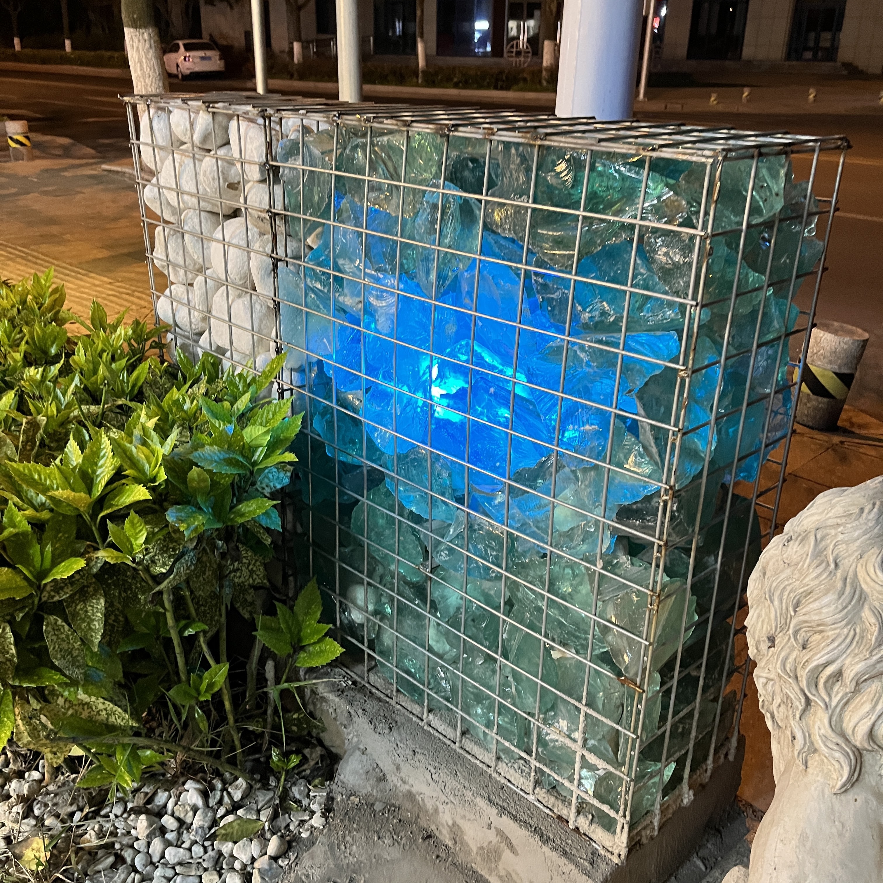 landscaping colored slag glass rocks for garden and project