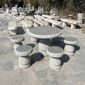 Customized Table granite Stone outdoor Furniture Modern stone table set