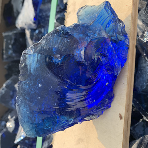 landscape slag glass rocks dark blue glass rock for garden decoration