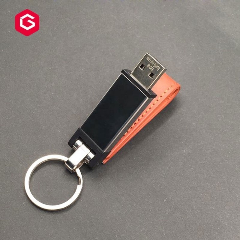 USB key with custom logo/Wholesale key shape Leather USB flash drive for advertising