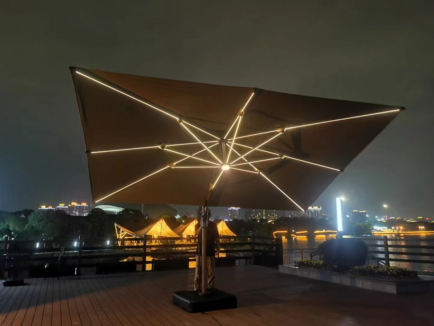 luxury parasol clear swimming pool bali style wood umbrella garden outdoor table with 4 chairs waterproof garden umbrella