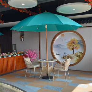 customized big size huge outdoor umbrella bear coffee drink bar parasol telescopic patio umbrella 5*5