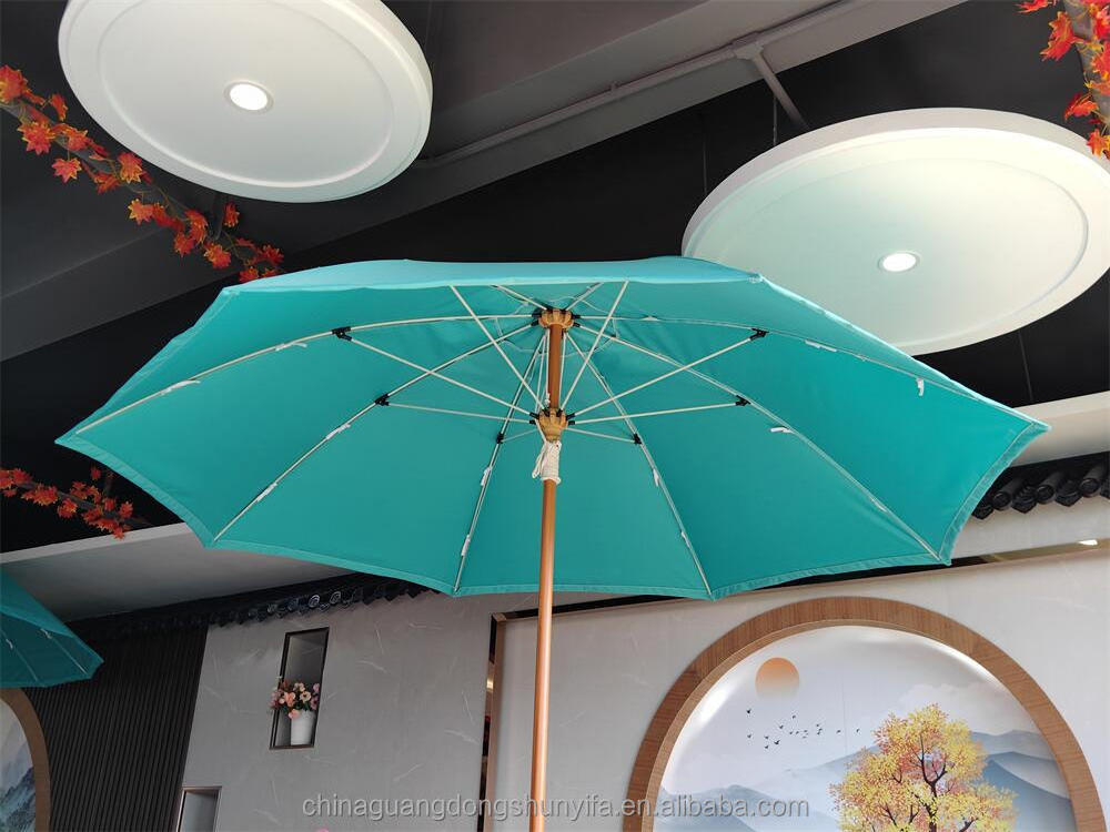 customized big size huge outdoor umbrella bear coffee drink bar parasol telescopic patio umbrella 5*5