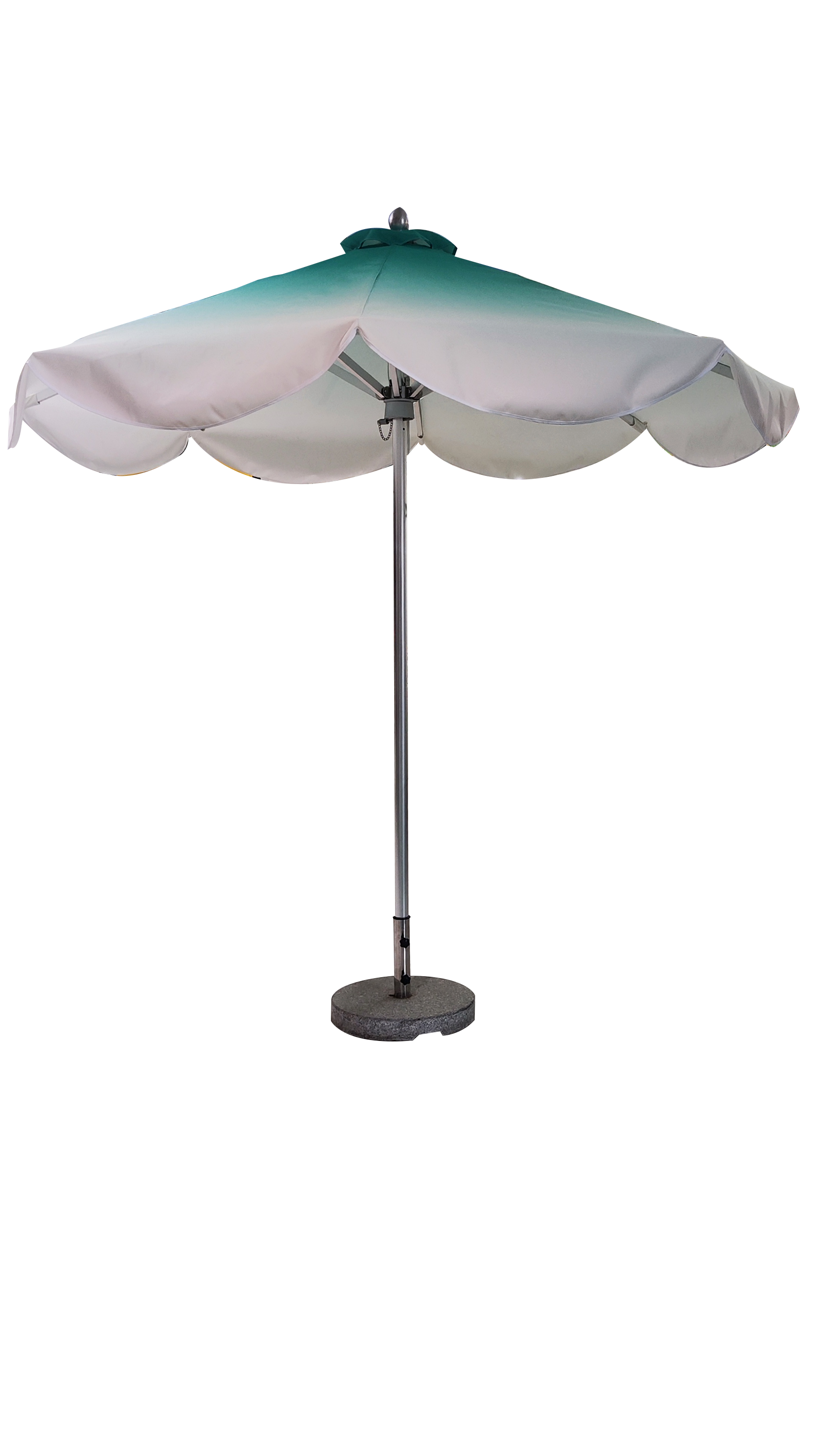 advert on top of ceter pole umbrella flower shape umbrella pink and white market umbrella circular outdoor furniture parasol