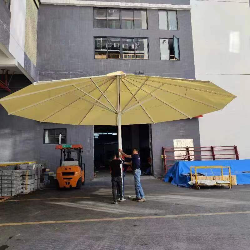 big outdoor umbrella 5m fiber ribs umbrella with logo modern design windshield waterproof large  outdoor patio umbrella