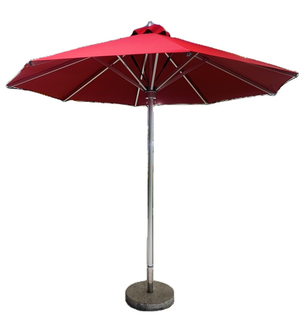 premium beach cetre pole umbrella patio stripped white uv foldable umbrella custom aluminum pole cool cabana umbrella with pre