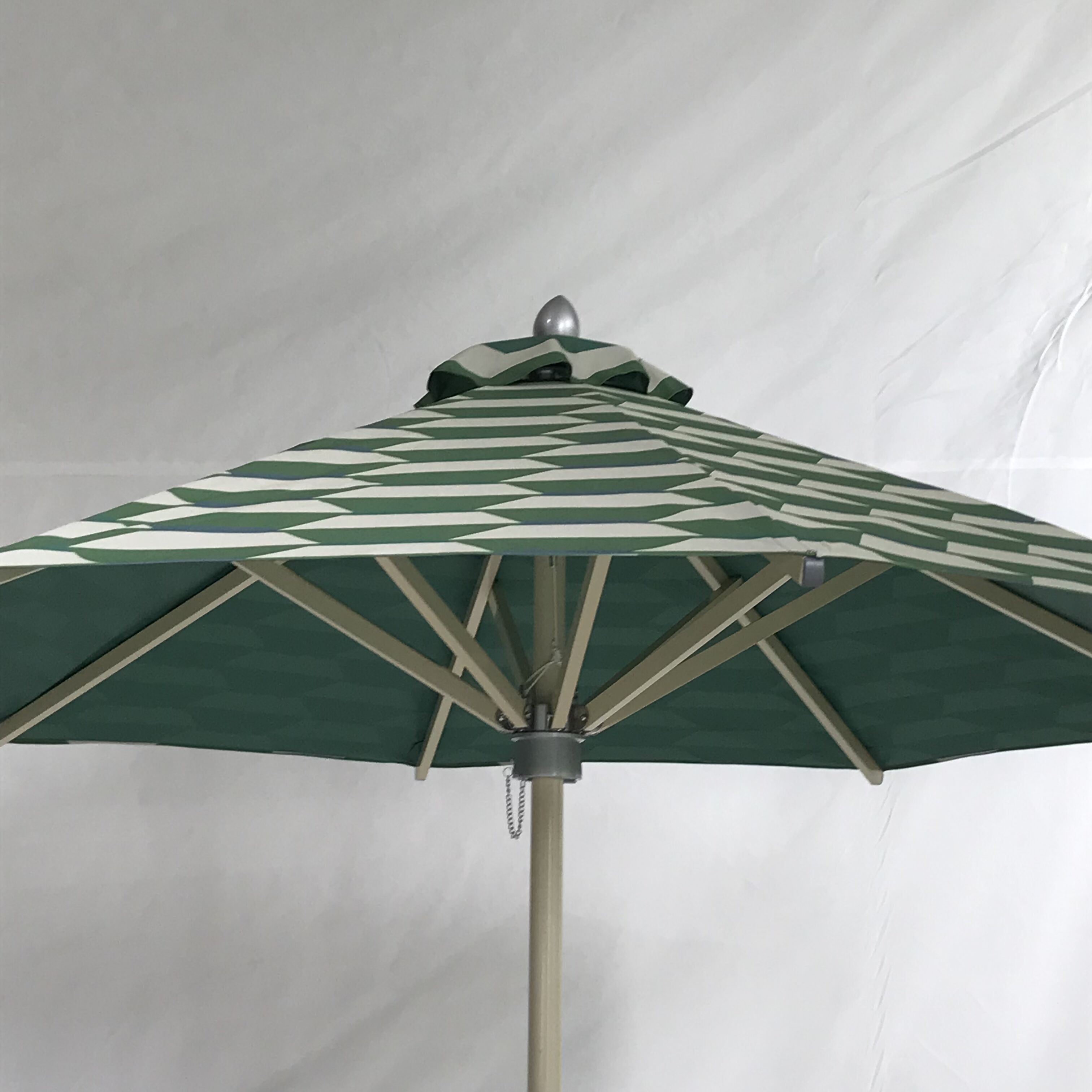 umbrella making materials striped patio umbrella parasol wedding  white and  green centre pole  umbrella