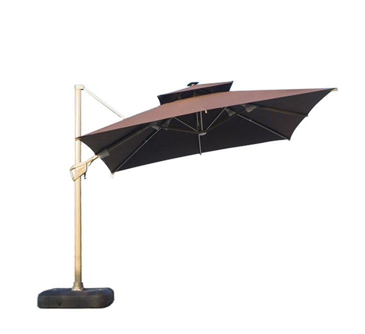 furniture parasol Square Roma Umbrella two tops cantilever patio courtyard umbrella parasol 3*3 meter  (10*10 Ft)