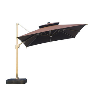 furniture parasol Square Roma Umbrella two tops cantilever patio courtyard umbrella parasol 3*3 meter  (10*10 Ft)