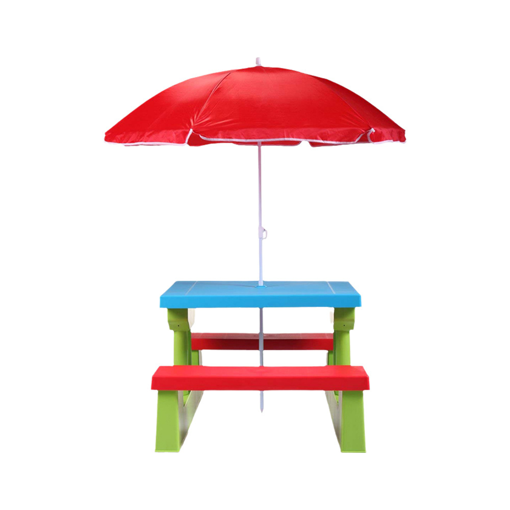 Children folding picnic bench for kids outdoor picnic table with umbrella