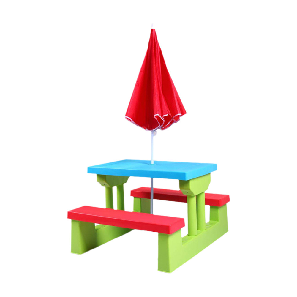 Children folding picnic bench for kids outdoor picnic table with umbrella