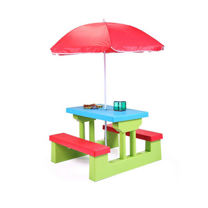 Children folding picnic bench for kids outdoor picnic table with umbrella