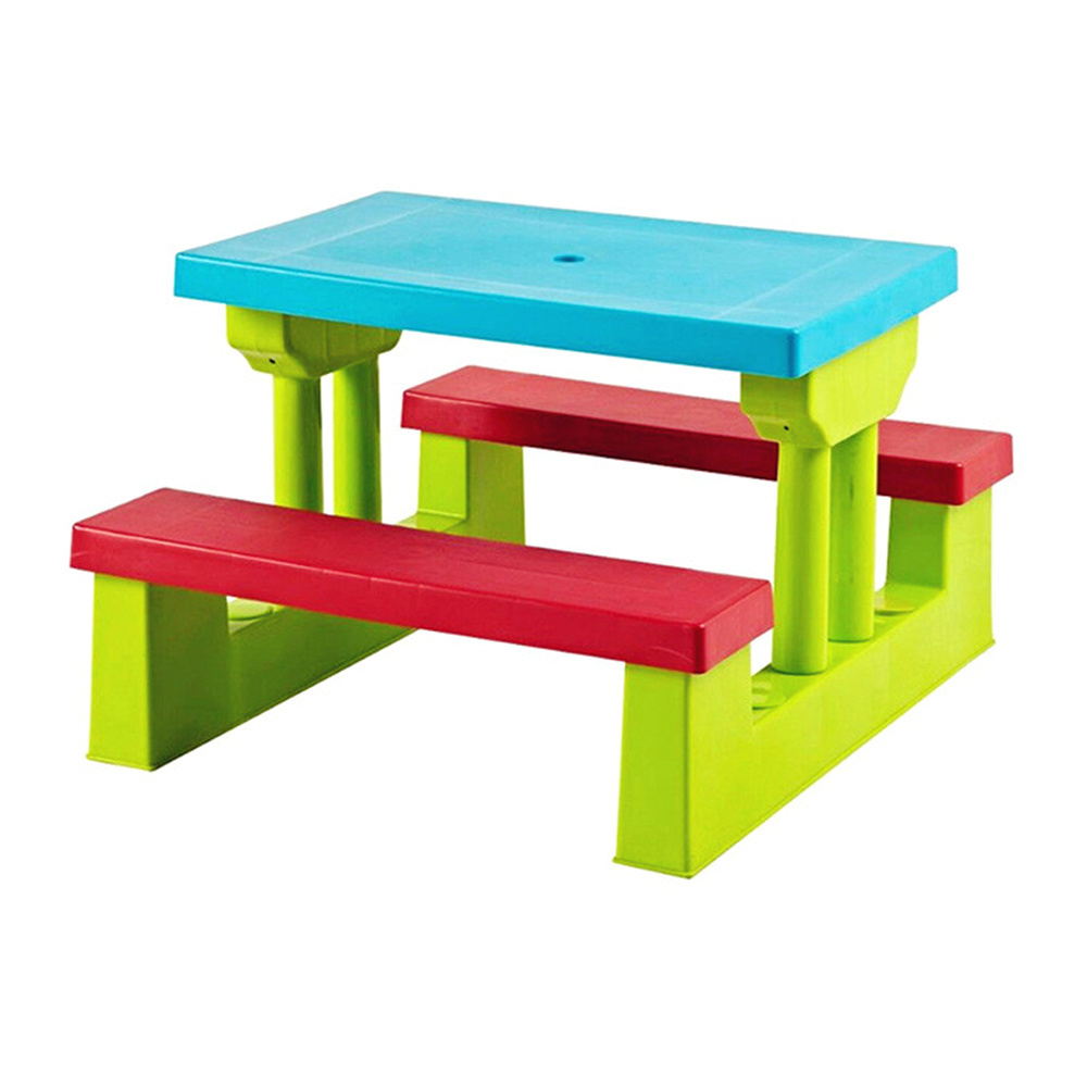 Children folding picnic bench for kids outdoor picnic table with umbrella