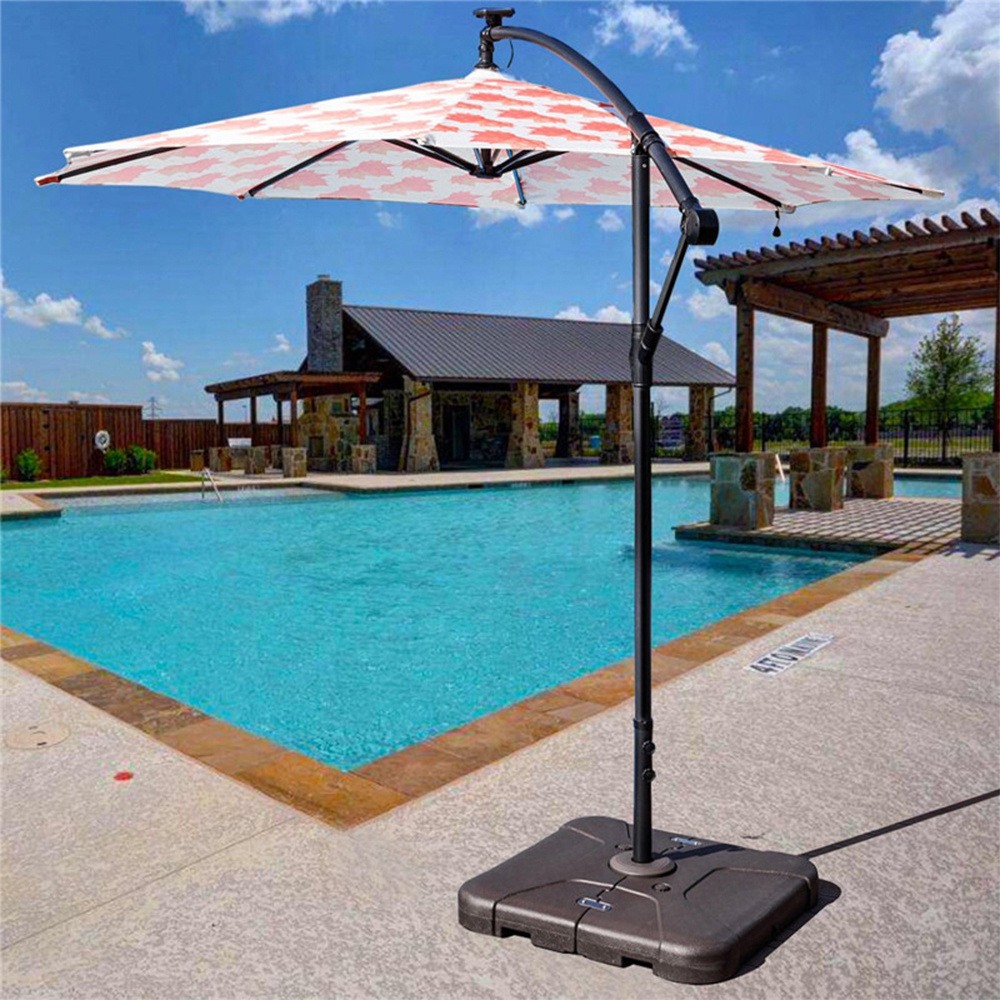 Outdoor square plate stand offset umbrella cantilever parasol base weight