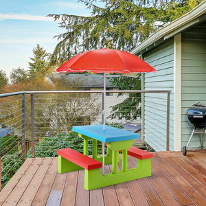 Children foldable kids kids outdoor table and chairs with umbrella picnic