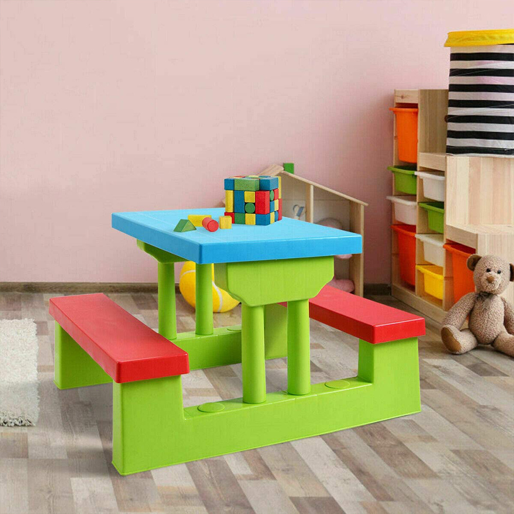 Children foldable kids kids outdoor table and chairs with umbrella picnic