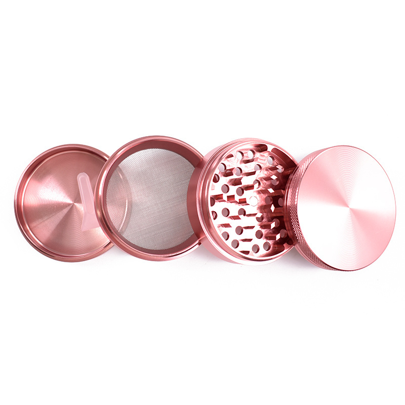 Custom logo engraved 40mm 50mm 55mm 63mm thin bob marley metal stainless steel pink herb spice grinders