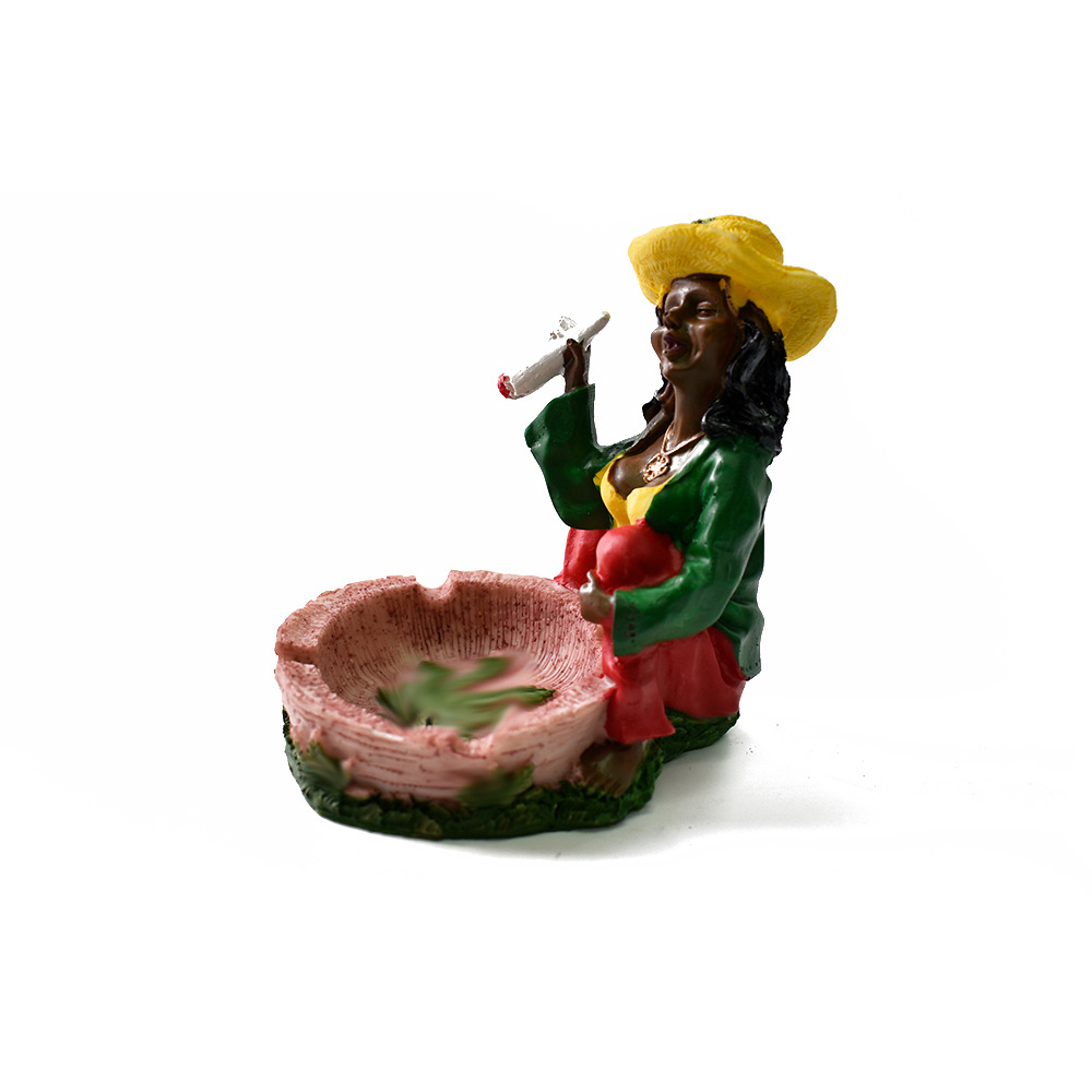 Wholesale portable pocket new design rasta bob marley Jamaican resin ashtray