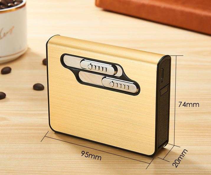 ABS zinc alloy rechargeable electronic cigarette case electric lighter cigarette case