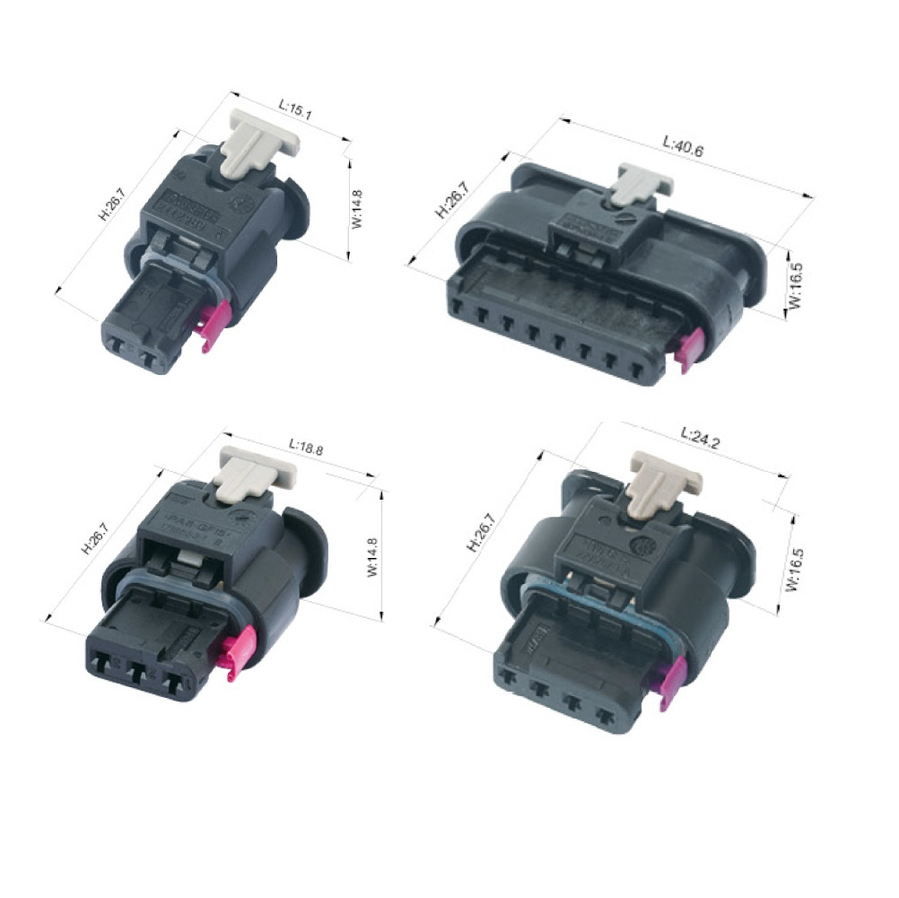 1-1718644-1 amp 3 pin waterproof automotive connector  1-1718645-1 1-1718806-1