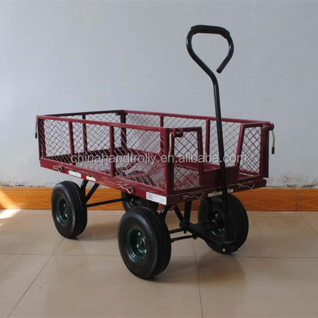 4 wheel mesh garden small folding cart