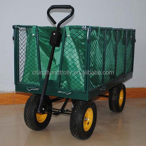 frame structure four big wheels foldable wagon garden cart