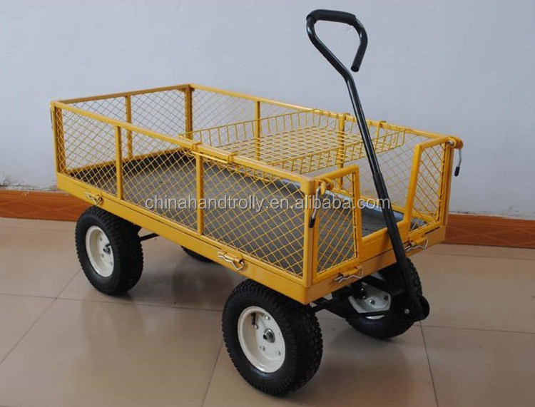 4 wheel mesh garden small folding cart