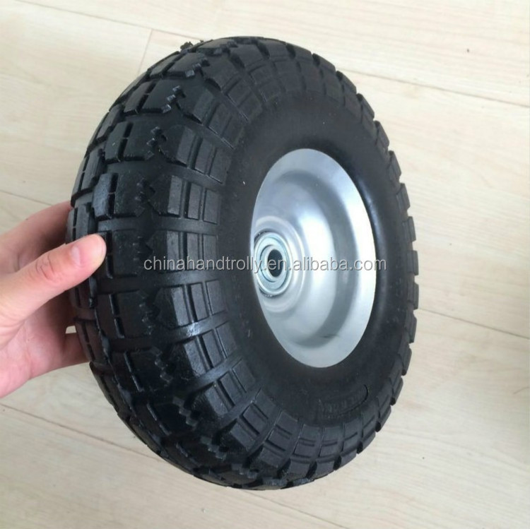 Flat Free wheelbarrow tyre 10 inch 3.5-4 Solid Pu Foam Tire