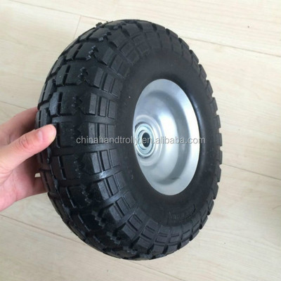 Flat Free wheelbarrow tyre 10 inch 3.5-4 Solid Pu Foam Tire