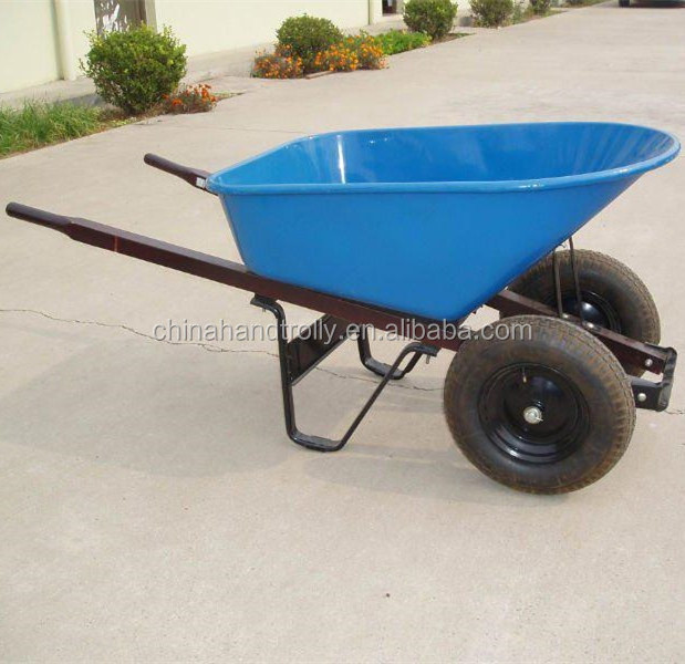 200kg heavy duty two wheel wooden handle wheelbarrow