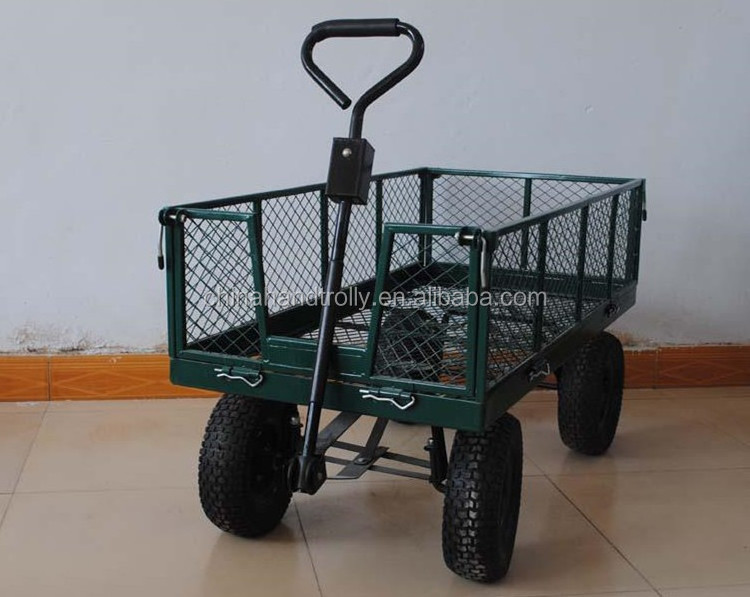 4 wheel mesh garden small folding cart