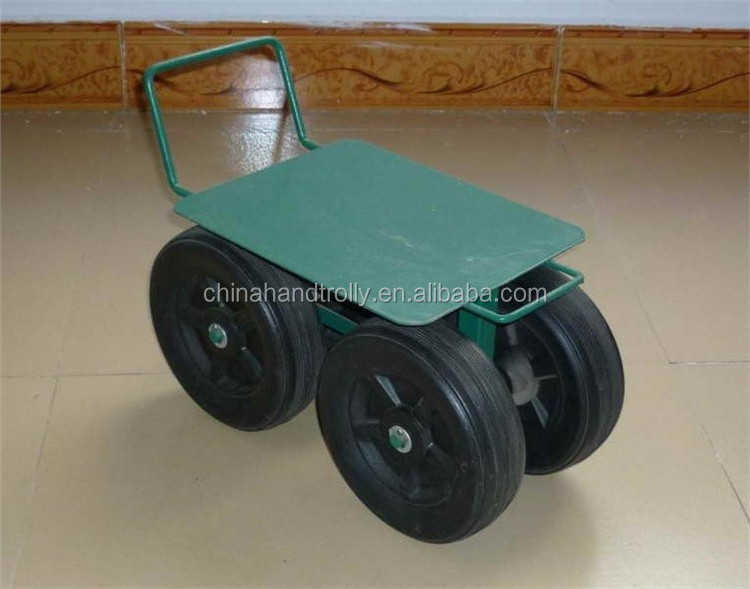 wheeled garden chair seat tool cart