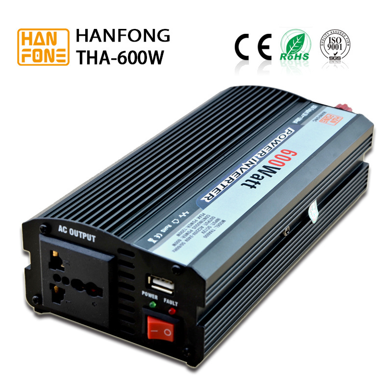 Electric car power inverter 600W dc ac inverter 12V/24v/48v to ac 100v/ 220V modified wave inverter