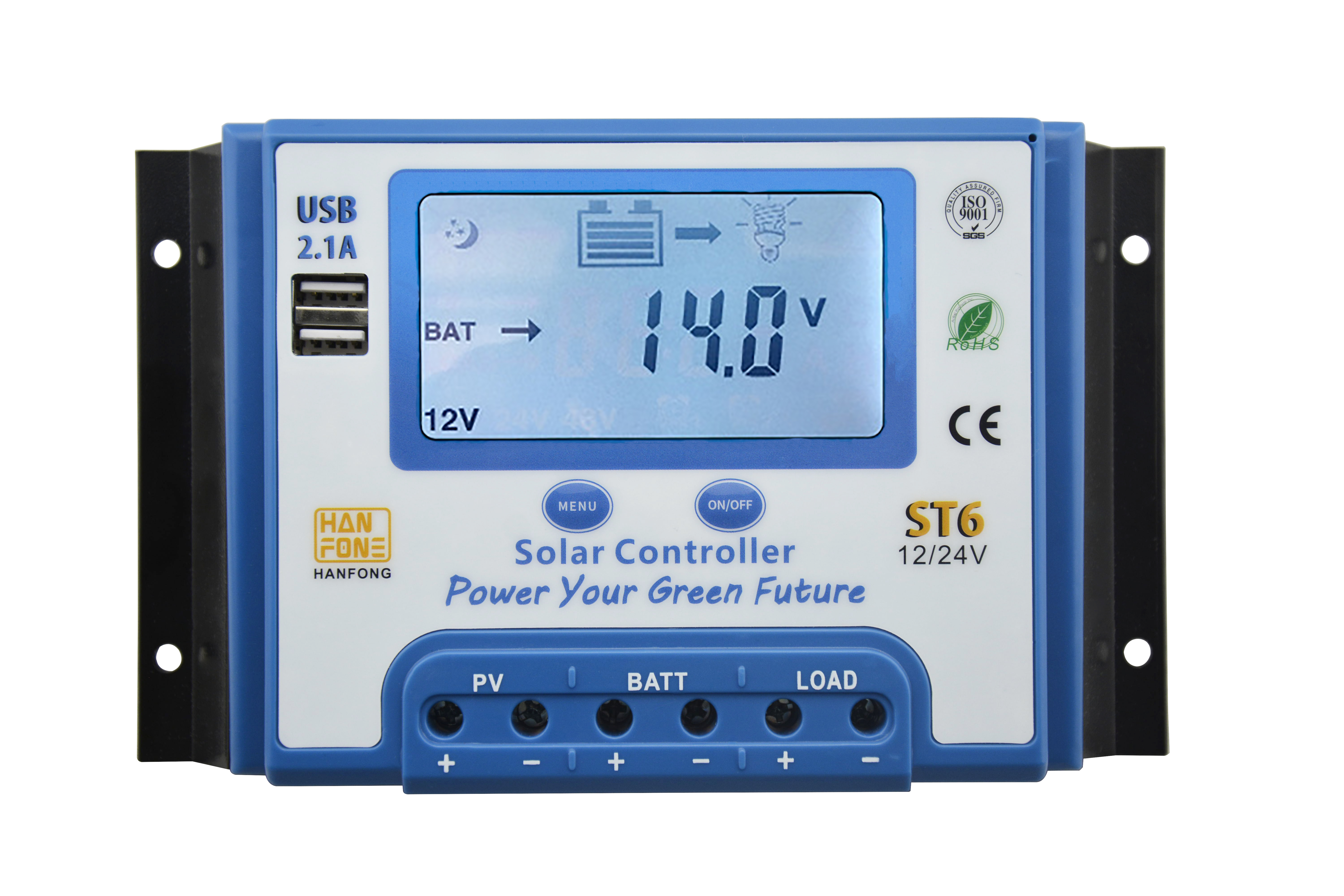 Pwm Solar Charge Controller 50A Low Voltage DC 12V Controller Digital Display