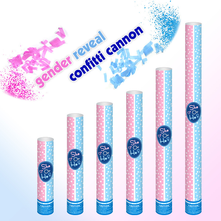 30cm Gender Reveal Confetti shooter Cannon for Baby Shower Party Supplies