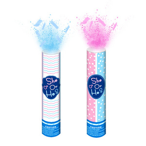 Party Popper Boy Or Girl Color Smoke Powder Tissue Confetti Cannon For Baby Gender Reveal