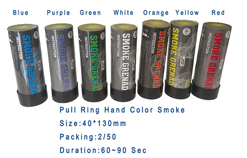 Pulling ring colorful smoke fireworks outdoor with Ring Smoke Bomb