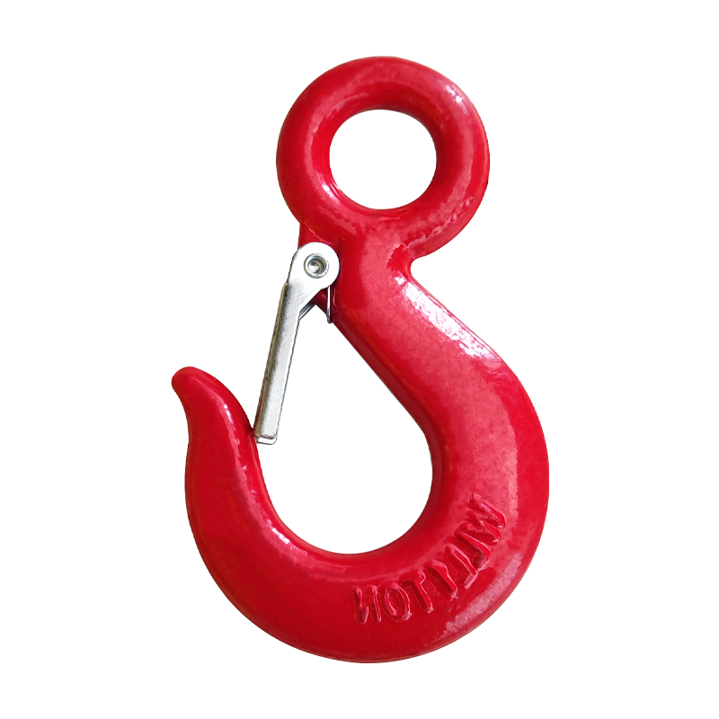 Alloy steel material eye sling hook with latch lifting eye hook