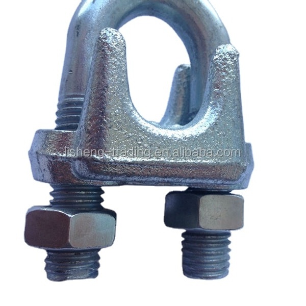 Din741 Cast Iron Wire Rope Clip Clamp With U Bolt Metal Yellow Zinc a Type Wire Rope Clip 6mm