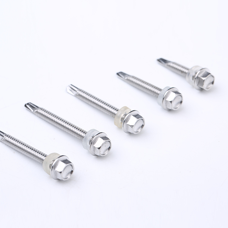 SS410 High quality Stainless steel hex head self drilling screw with rubber washer