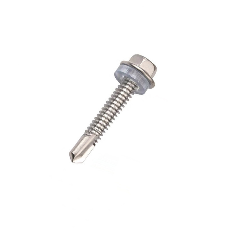 SS410 High quality Stainless steel hex head self drilling screw with rubber washer