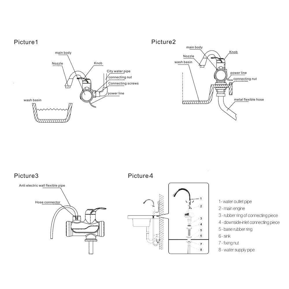 Kitchen instant heating dispenser electric hot water heater faucet