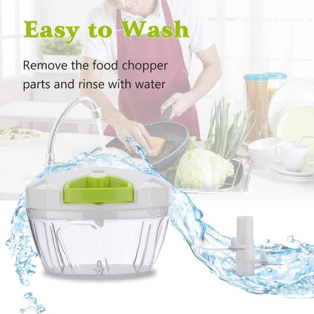 JASUN Manual Food Chopper  2 Cup Handheld Food Processor  Hand-Powered Food Chopper Mincer/stocked in USA