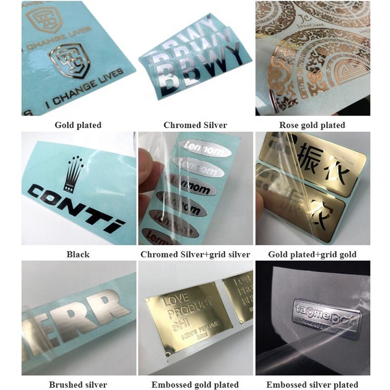 custom made mirror silver stainless steel etching nameplate metal nickel stickers label