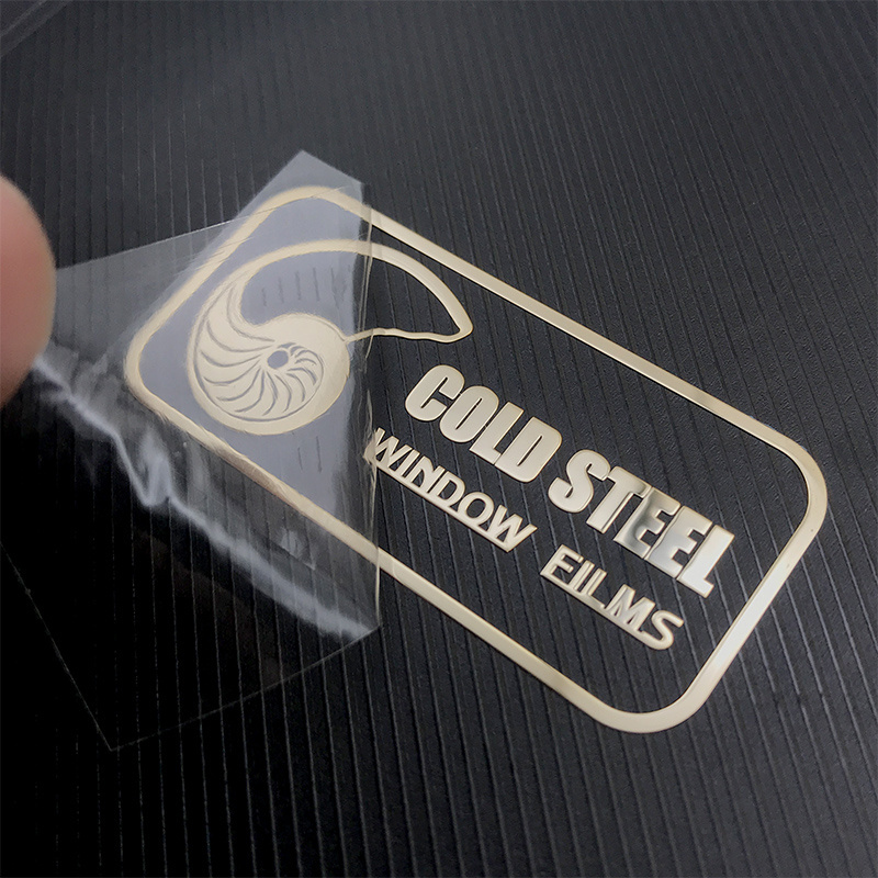 custom car sticker windshield gold plated metal sticker with 3m adhesive