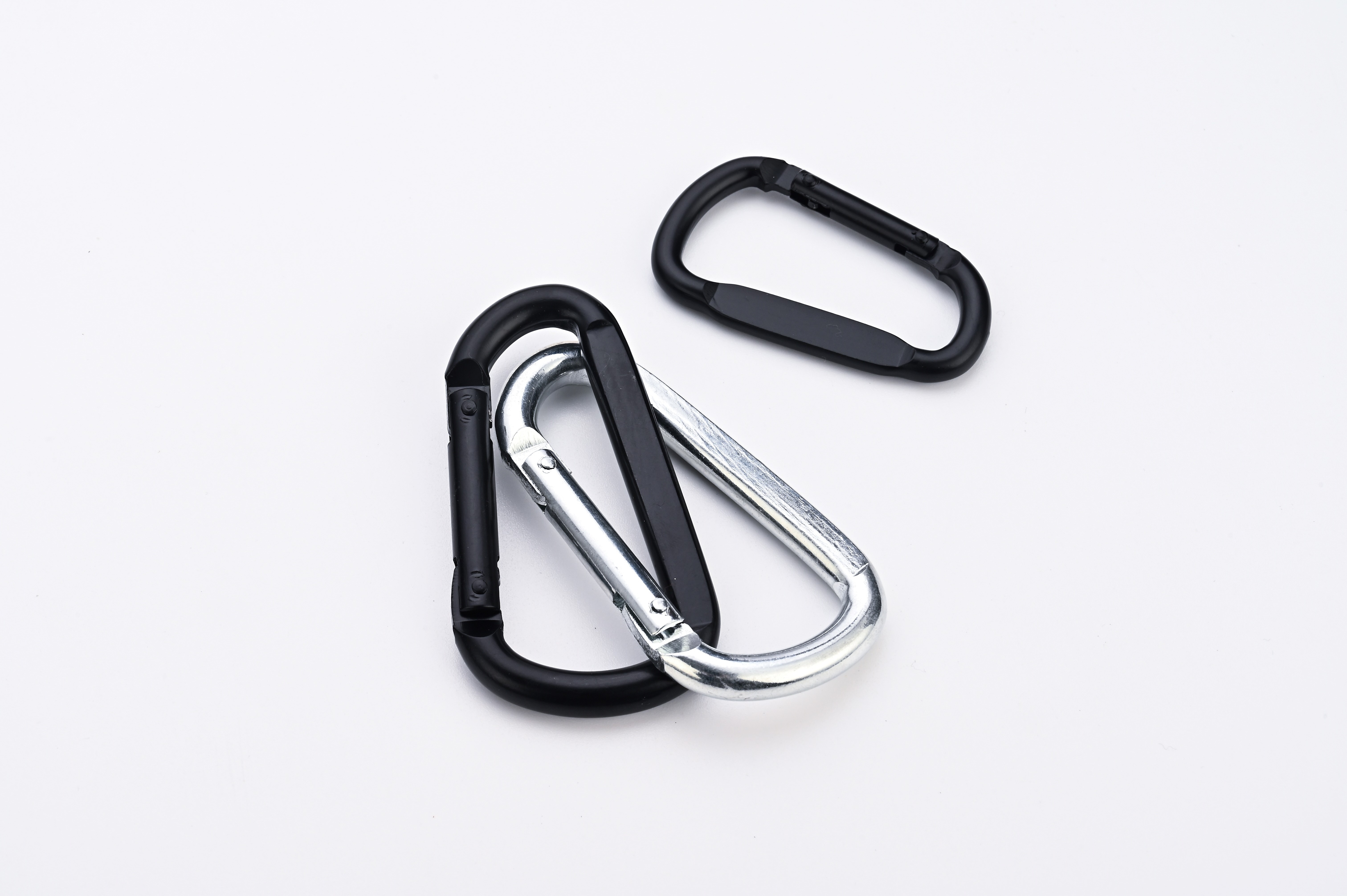 Factory direct sales of snap hook black hardware D-type spring hook flat hammock buckle metal snap hook