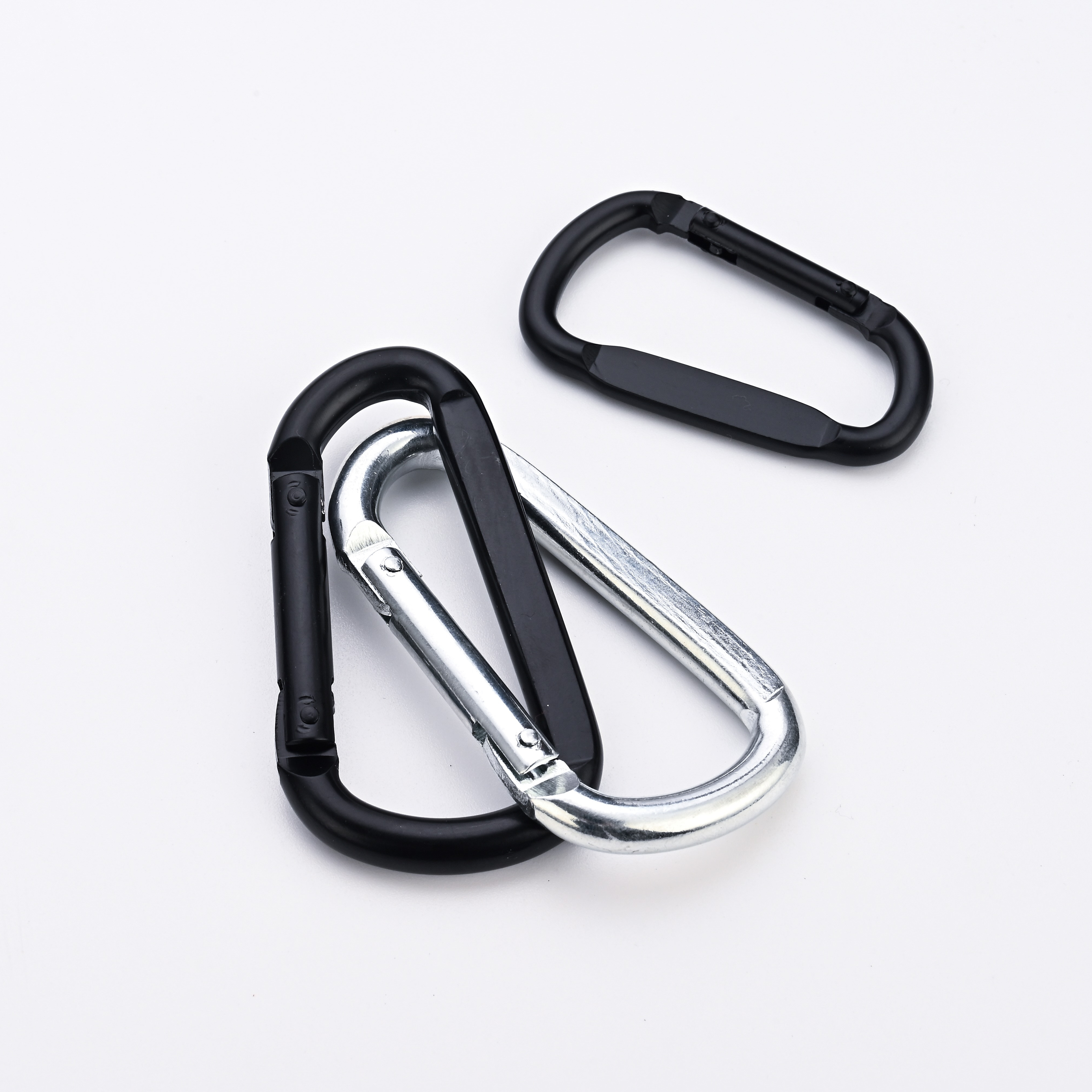 Factory direct sales of snap hook black hardware D-type spring hook flat hammock buckle metal snap hook