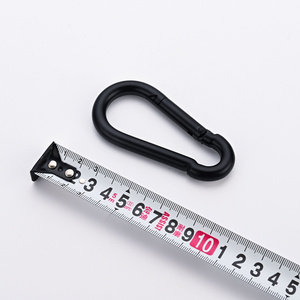 Factory direct sales of 80mm black hook hardware D-type spring hook flat hammock hook yoga accessories